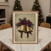Vintage Christmas Bells Wall Art Rustic Holiday Decor Digital Download Art Print