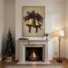 Vintage Christmas Bells Wall Art Rustic Holiday Decor Digital Download Art Print