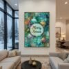 Christmas Wall Art Merry Xmas Ornaments In Teal And Gold Instant Download