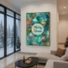 Christmas Wall Art Merry Xmas Ornaments In Teal And Gold Instant Download